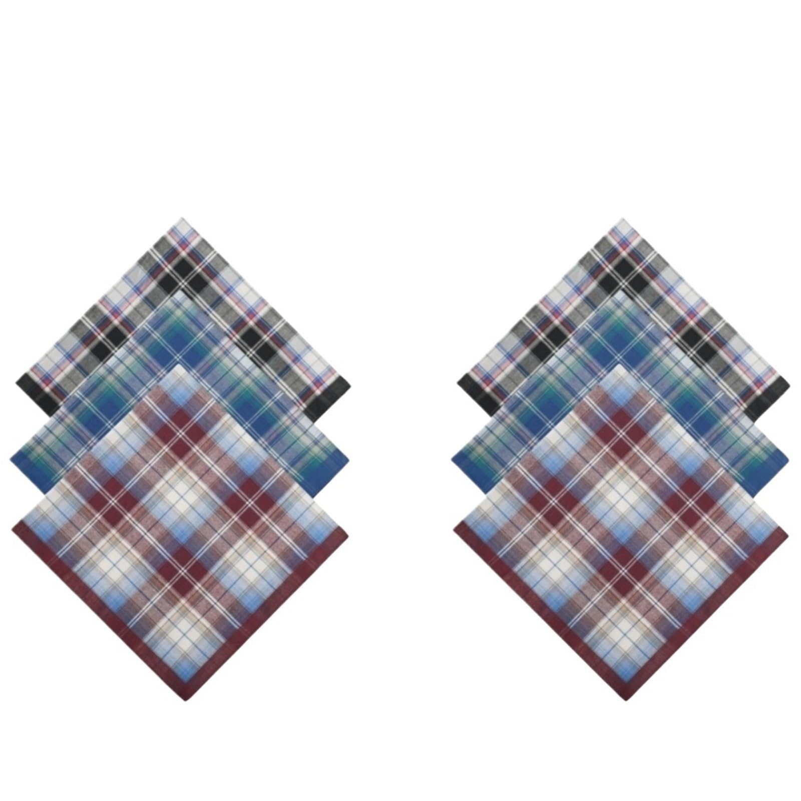 3/6 STÜCKE Dünne Baumwolle Plaid herren Taschentuch Weiche Tasche Handtuch for Anzug 43cm/16,9 in Größe Stofftaschentücher(6pcs)