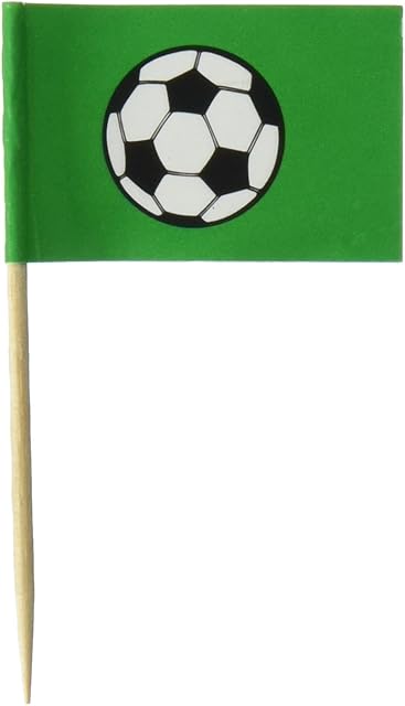 Beistle Soccer Ball Picks, Paper, Green/White/Black, 2.5"