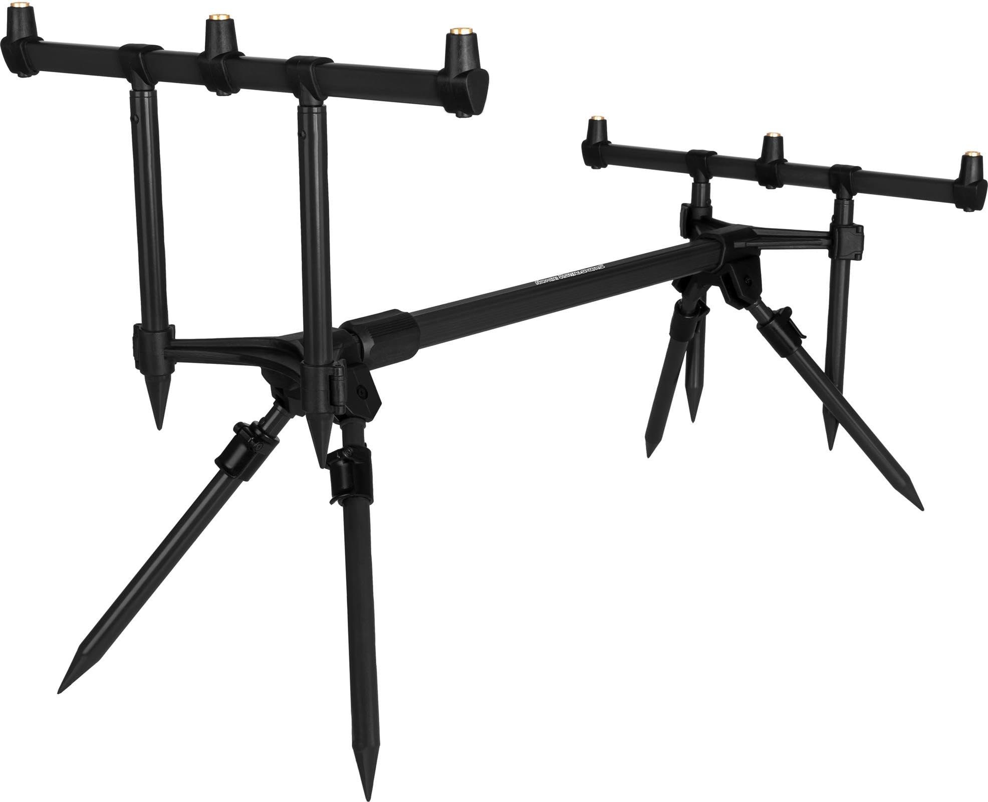 Rutenhalter Rod Pod Aluminium Angelständer Rutenauflage - Verstellbarer Rutenständer für 3 Ruten mit Teleskopfüßen und Transporttasche