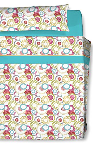 CARLA RUBINI Flash Juego de Sábanas, Microfibra, Azul y Rojo, Cama DE 150 Cm