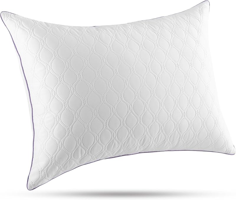 Single Pillow Queen Size, Bed Pillow for Side, Back, and Stomach Sleepers, Down Alternative Filled Pillows, Luxury Hotel Quality and Machine Washable, 30" x 20", 1 Pack