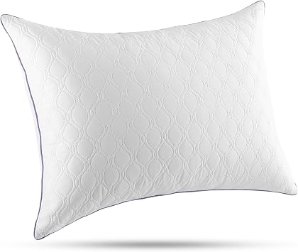 JOLLYVOGUE Single Pillow King Size, Bed Pillow for Side, Back, and Stomach Sleepers, Down Alternative Filled Pillows, Luxury Hotel Quality and Machine Washable, 38" x 20", 1 Pack