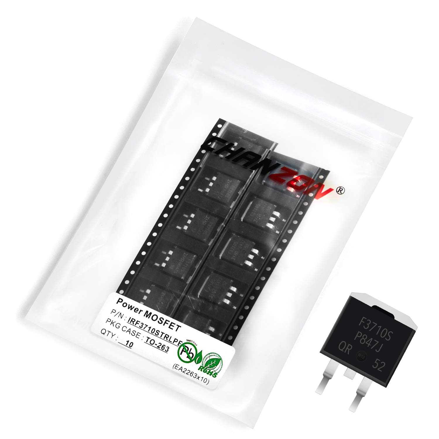 Chanzon IRF3710STRLPBF TO-263 NMOS MOS N-Channel Power MOSFET Transistor SMD (Pack of 10pcs)