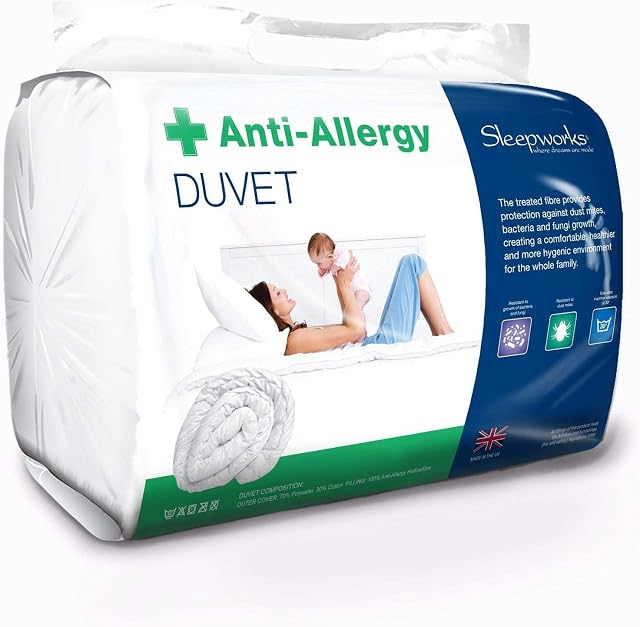 Sleepworks 16.5 Tog Extra Cosy Warm King Bed Size Luxury Anti-Allergy, Hollowfibre Heavy Winter Duvet Quilt, Bedding, Made In The UK (225cm x 220cm)