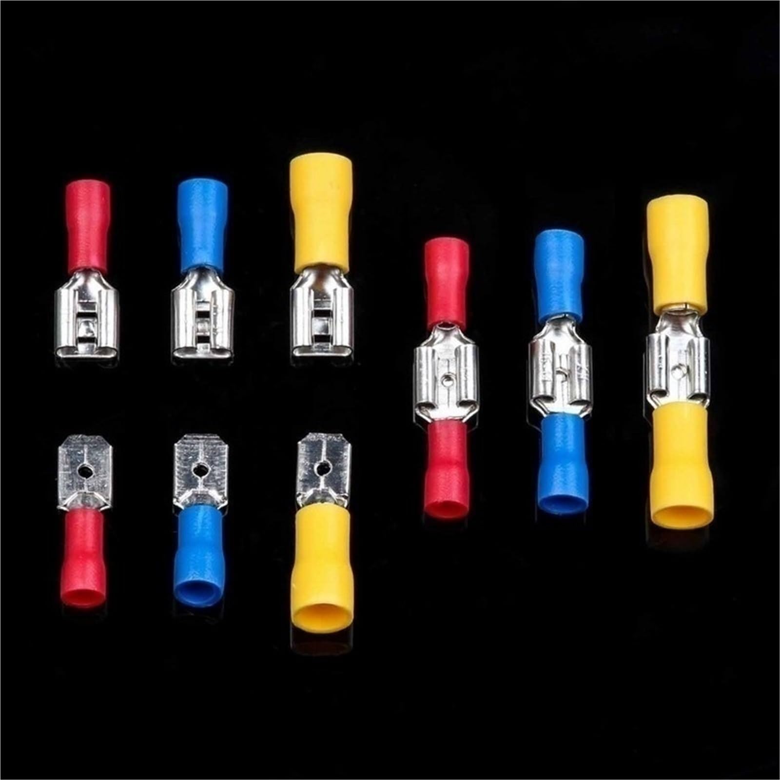 Terminales eléctricos Conector de Cable aislado, engarce eléctrico, juego horquilla con anillo a tope pala, terminales enrollados eléctricos, Kit surtido(1200PCS)
