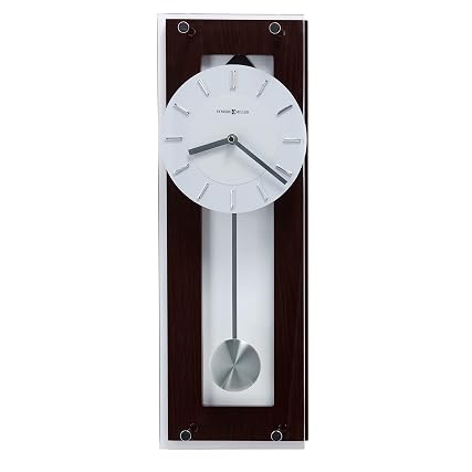 Howard Miller Emmett II Wall Clock – Espresso Finish, Silver Pendulum, Chrome Accents, Quartz item