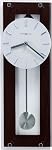 Howard Miller Emmett Contemporary Wall Clock 625-514 – Black Coffee Finish, Satin Silver-Finished Pendulum, Thick Plate Glass Cover, Chrome Accents, Quartz Movement