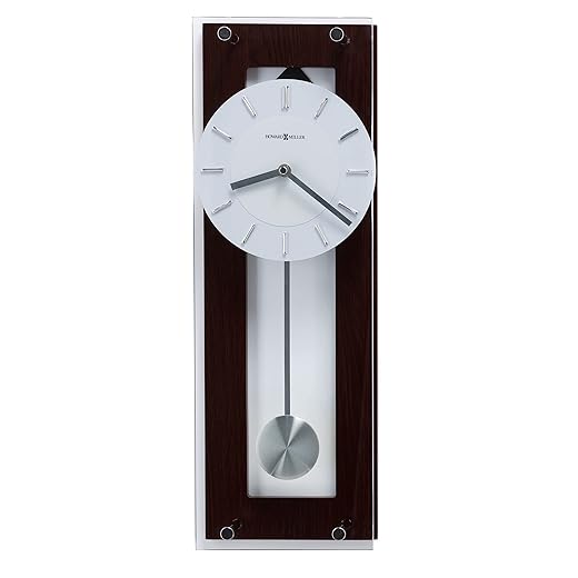 Howard Miller Emmett Wall Clock II, Espresso Finish Silver Finished Pendulum, Wenge Style Chrome