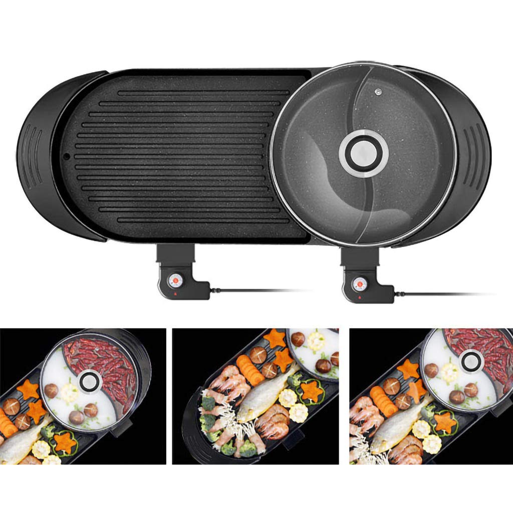 WYXR Dual Temperature Control Multifunction Hot Pot with Grill (220V,27.5 x 10.6in)