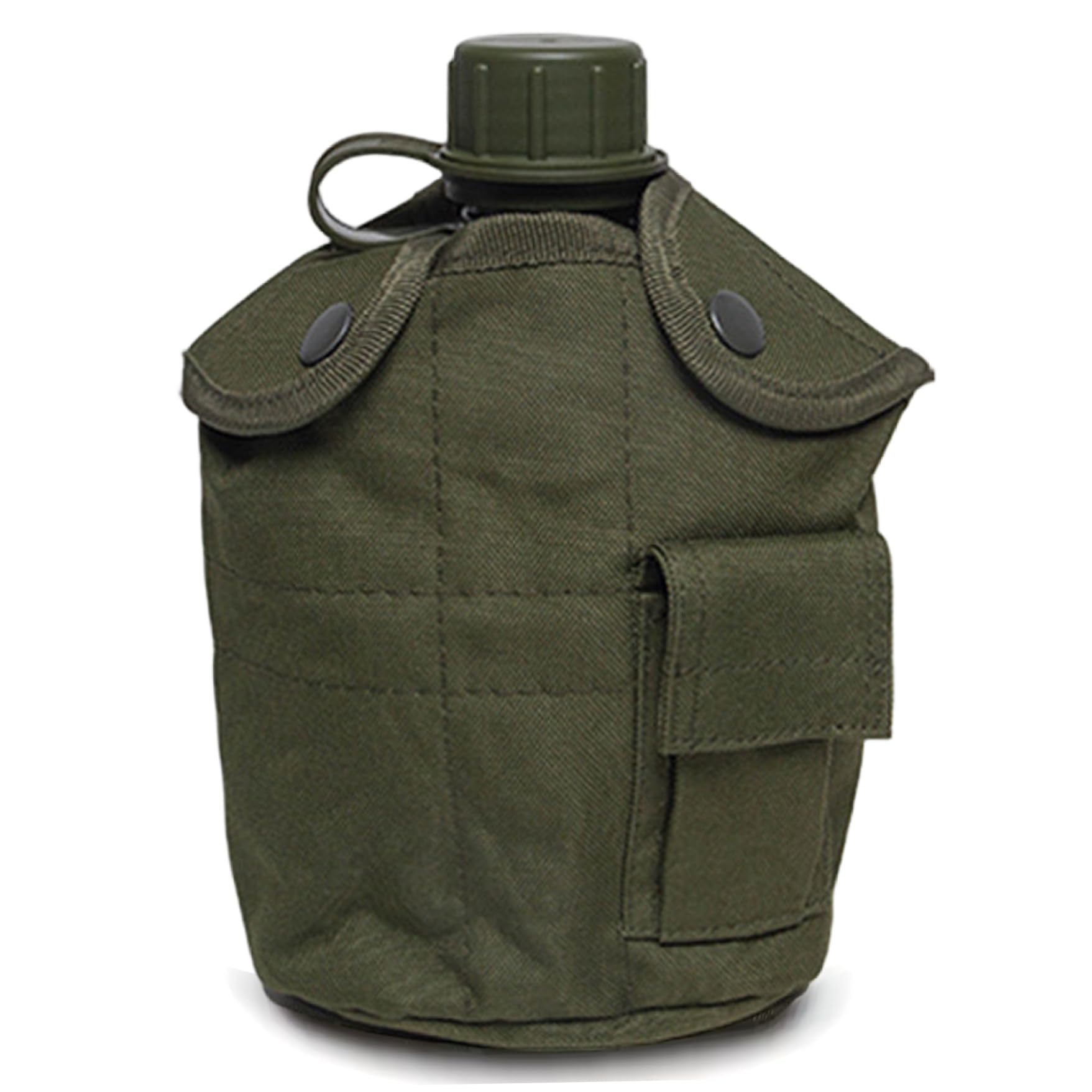 HoveeLuty Flat Water BottleWater Canteen Portable Leakproof 1L Aluminium Canteen with PE Cap & Oxford Pouch Multi-Purpose Water Bottle for Camping, Hiking, Mountain Climbing, Outdoor Bottle