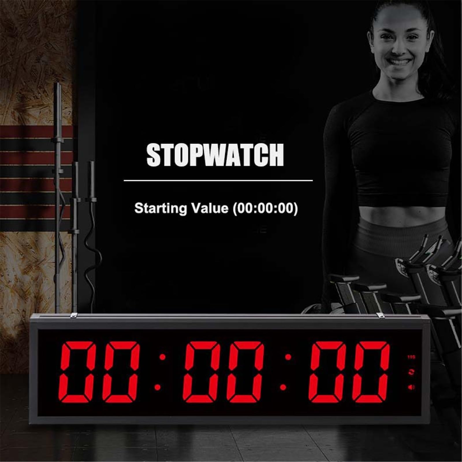 Duży 6-bitowy zegar cyfrowy LED do wydarzeń sportowych, zegar i stoper odliczający/górny, timer fitness, wielofunkcyjny zegar do ćwiczeń z pilotem