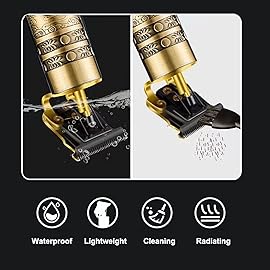 RQTYBUI Hair Clippers for Men, Cordless Electric Hair Trimmer and Beard Shaver, T Blade Zero Gapped Edgers Clipper Hair Cutting Kit, Rechargeable, Gift for Father