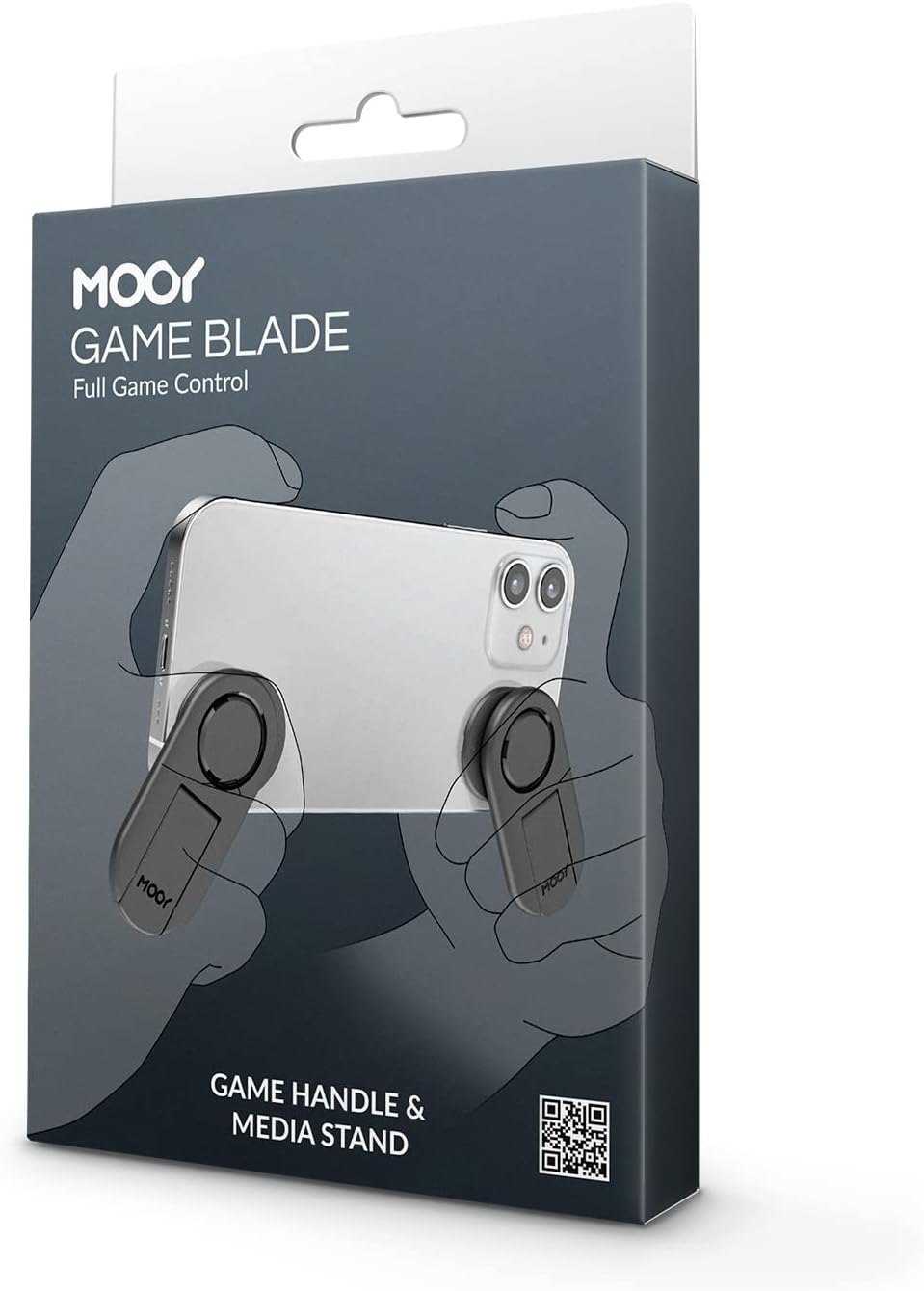 MOOY GAMEBLADE Ergonomic Mobile Game Grip – 1 Set, Comfortable Phone Controller with Pivoting Paddles, Dual Stand Mode, No Power Needed, Universal Fit for iPhone & Android
