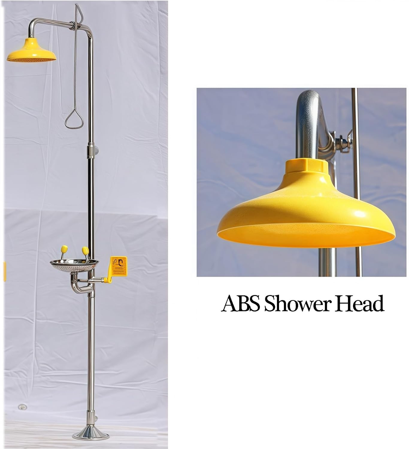 Emergency Eye Wash and Shower Combination, 304 Stainless Steel Eye Wash and Shower, Equipment Emergency Rescue Supplies