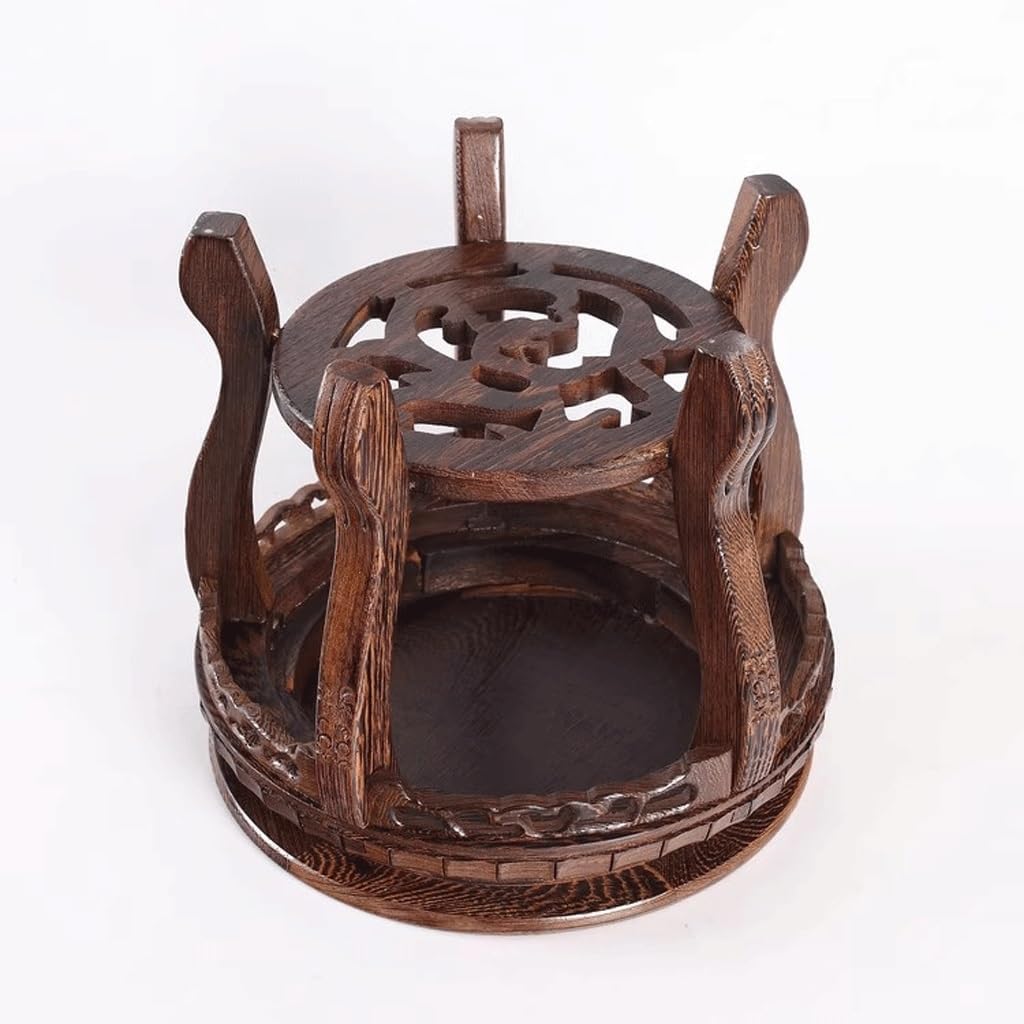 MIROOOO スタチューベース 花瓶スタンド 工芸品 オーナメント 花瓶 水槽 無垢材ベース 木製ディスプレイベース 盆栽台座