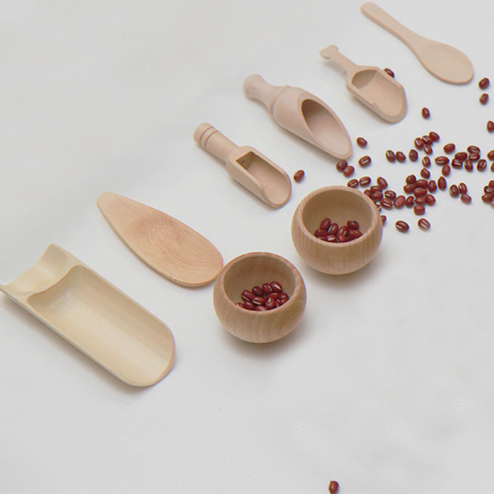 Holz-Küchenhelfer-Set für Kleinkinder, Simulationsspielwerkzeuge für Löffel, Ausgießen und Hand-Auge-Koordination, Geschicklichkeitsentwicklung, sensorisches Kochspiel