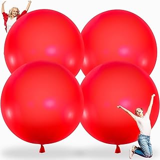 Karenhi 4 Pcs 72 Inch Giant Balloons Big Round Latex Jumbo Balloons Heavy Duty