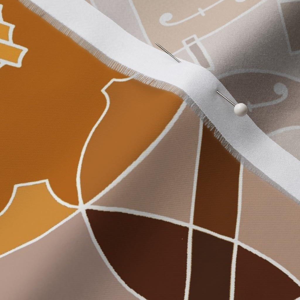 Spoonflower Fabric - String Instrument Violin Viola Cello Double Bass Brown Taupe Cream Printed on Organic Cotton Sateen Fabric by The Yard - Sewing Quilting Apparel Home Decor