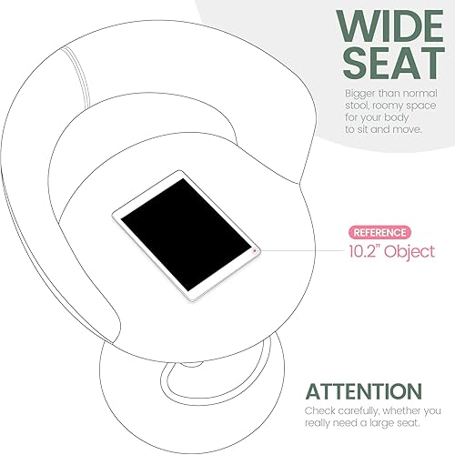 Miniatura 5 de Brage Living Taburete de bar ancho, moderno taburete giratorio ajustable de piel sintética con respaldo hueco y brazos, silla de bar tapizada de