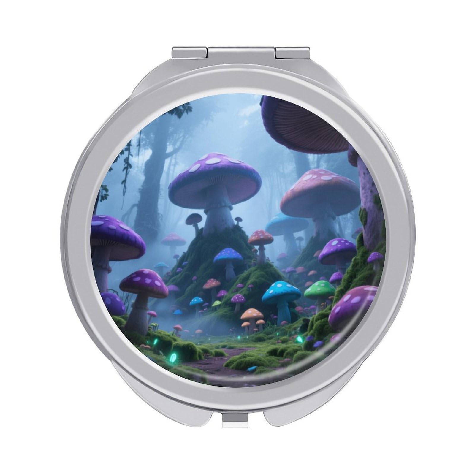 Fekiloot Style Mysterious Forest Travel Makeup Mirror Handheld Compact Mirror Portable Pocket Mirror Double-Sided 1X/2X Magnifying For Handbag And Purses