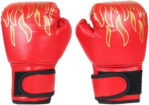 Guantes de lucha de boxeo, guantes de boxeo, guantes de boxeo transpirables, guantes de perforación para niños, guantes de llama de cuero sintético