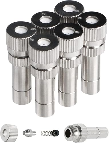 Aopin Boquillas de nebulización de 0.008 pulgadas de cobre ajustable de flujo de agua con conector rápido de 0.008in 0.008 pulgadas de orificio