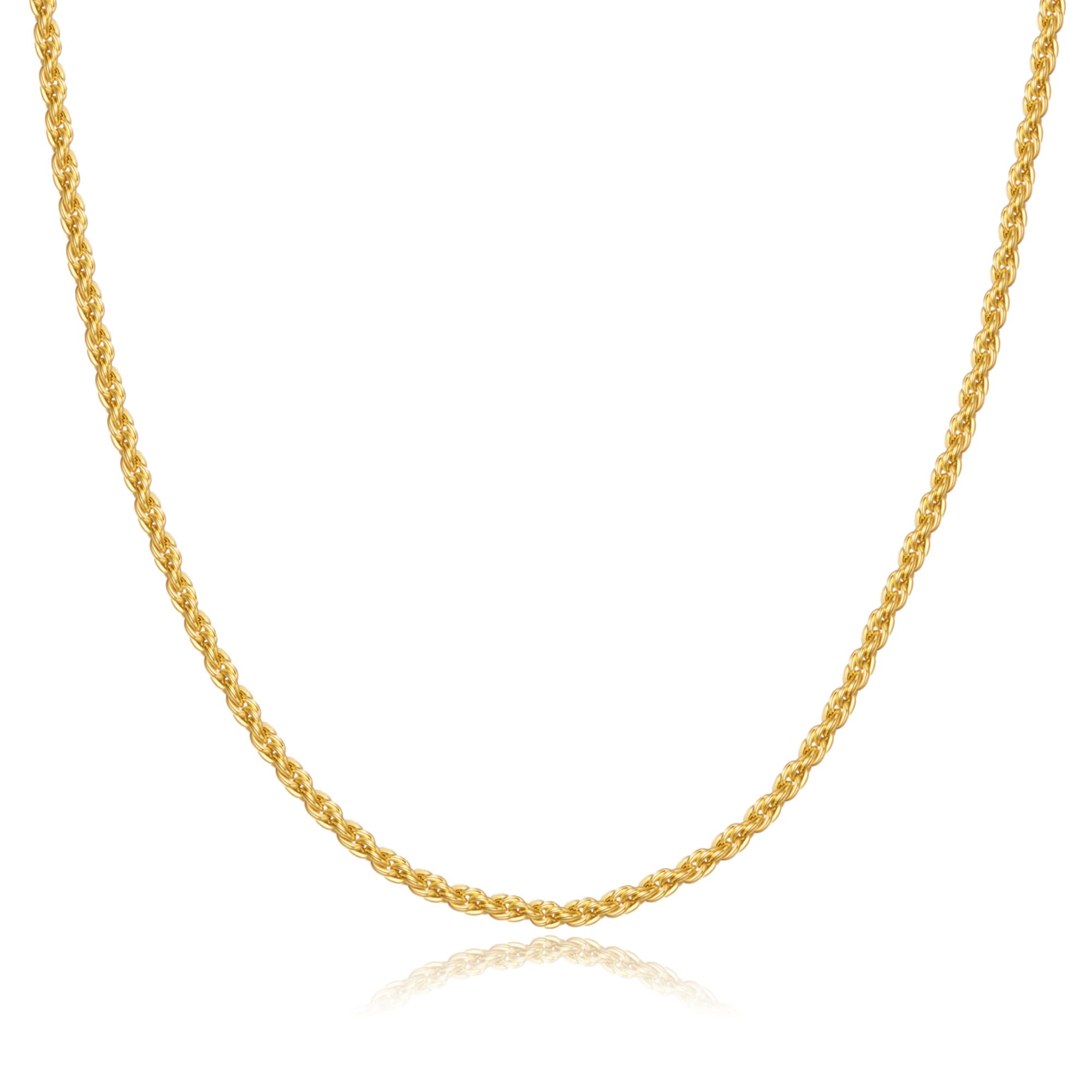 OCHCOH 925 Sterling Silver Clasp 2/2.5/3/4/5mm Rope Chain Necklace