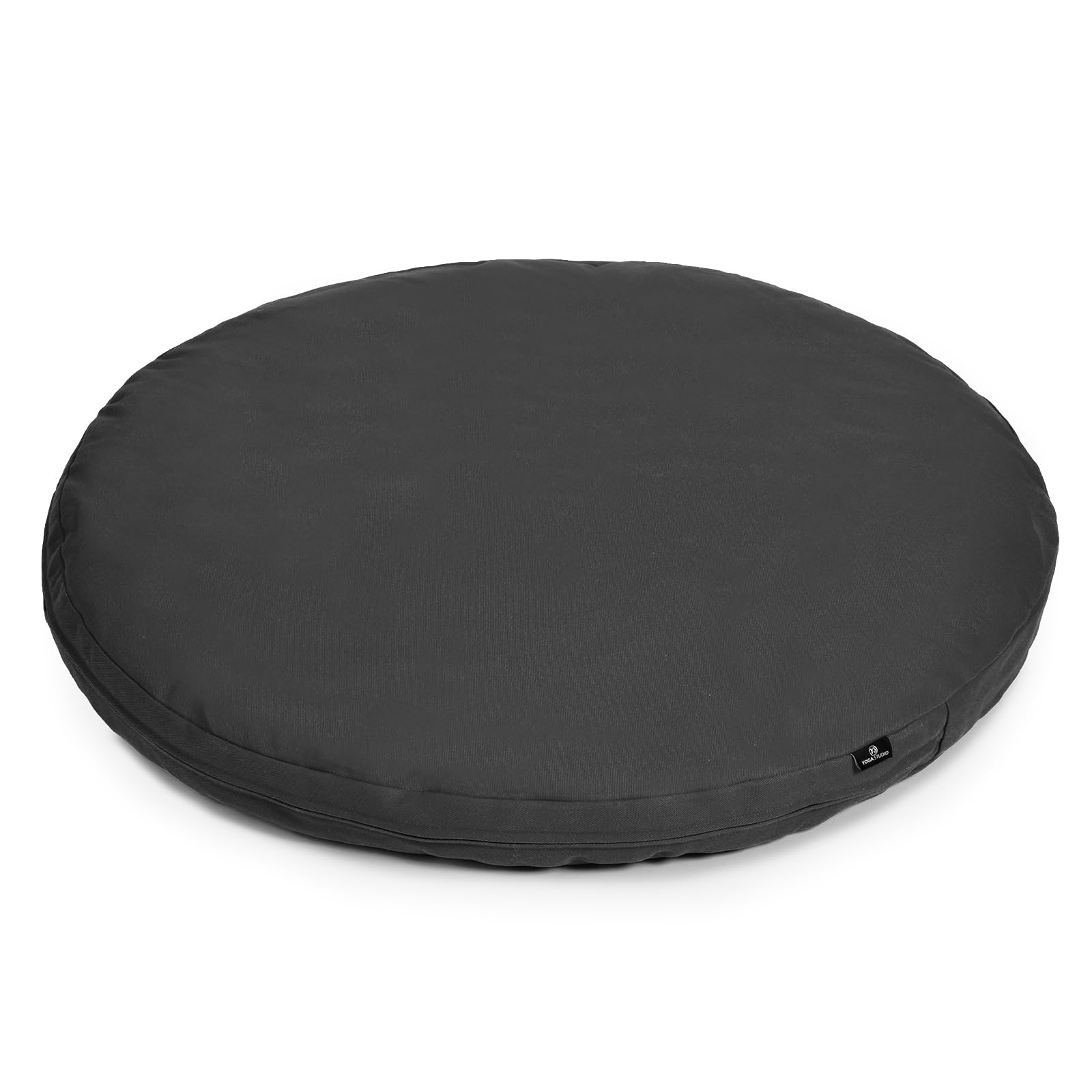 Yoga Studio EU - Cuscino rotondo da meditazione Zabuton biologico, 80 x 80 x 8 cm, colore: Grigio