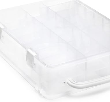 Dritz Double-Sided Thread Storage Box, 48 Compartments, Clear