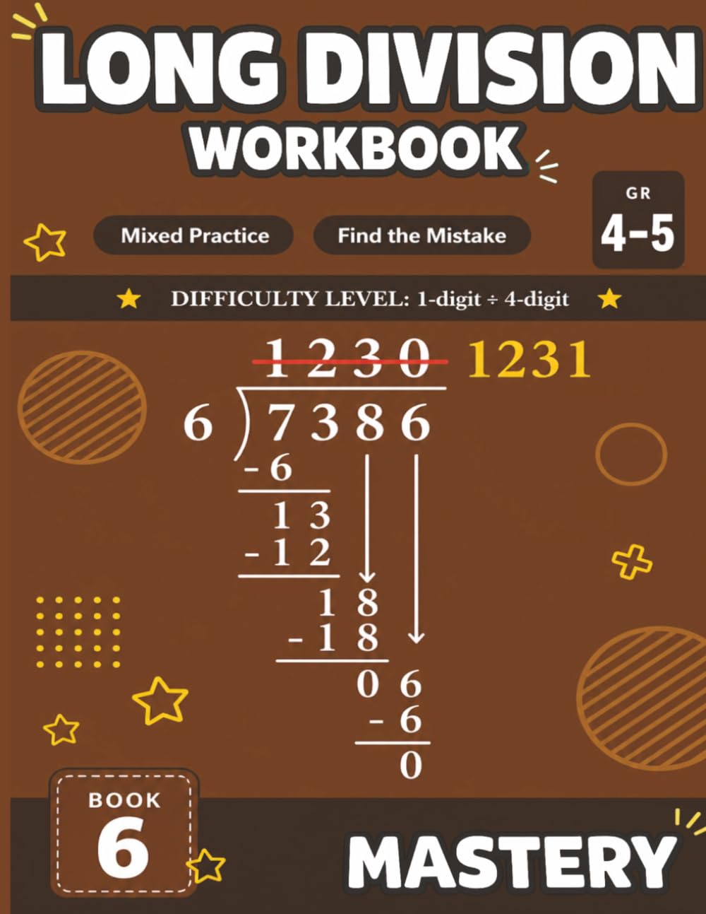 Long Division Workbook: Mastery, Grades 4-5: 1-Digit Divisor, 4-Digit Dividend | Mixed Practice and Find the Mistake | D.M.S.B. Method | Answer Key Included (Long Division Workbook Series)