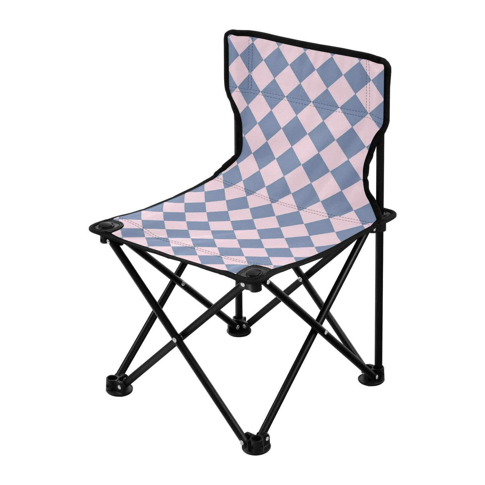 Powder Blue American Plaid Składane krzesło obozowe z plecakiem ultralekki składany plecak krzesło do przenoszenia w zestawie krzesło turystyczne na wędkowanie kemping