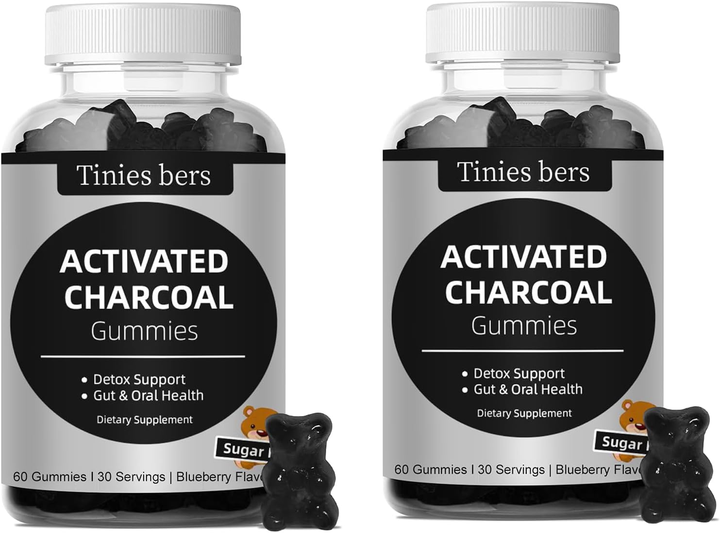 Activated Charcoal Gummies Sugar Free, 400mg Charcoal Supplements from Coconut, Quicker to Cleanse, Detox, Gas Relief, Gut & Oral Health for Adults & Kids, Gluten Free, Non GMO, Vegan, Pectin, 120