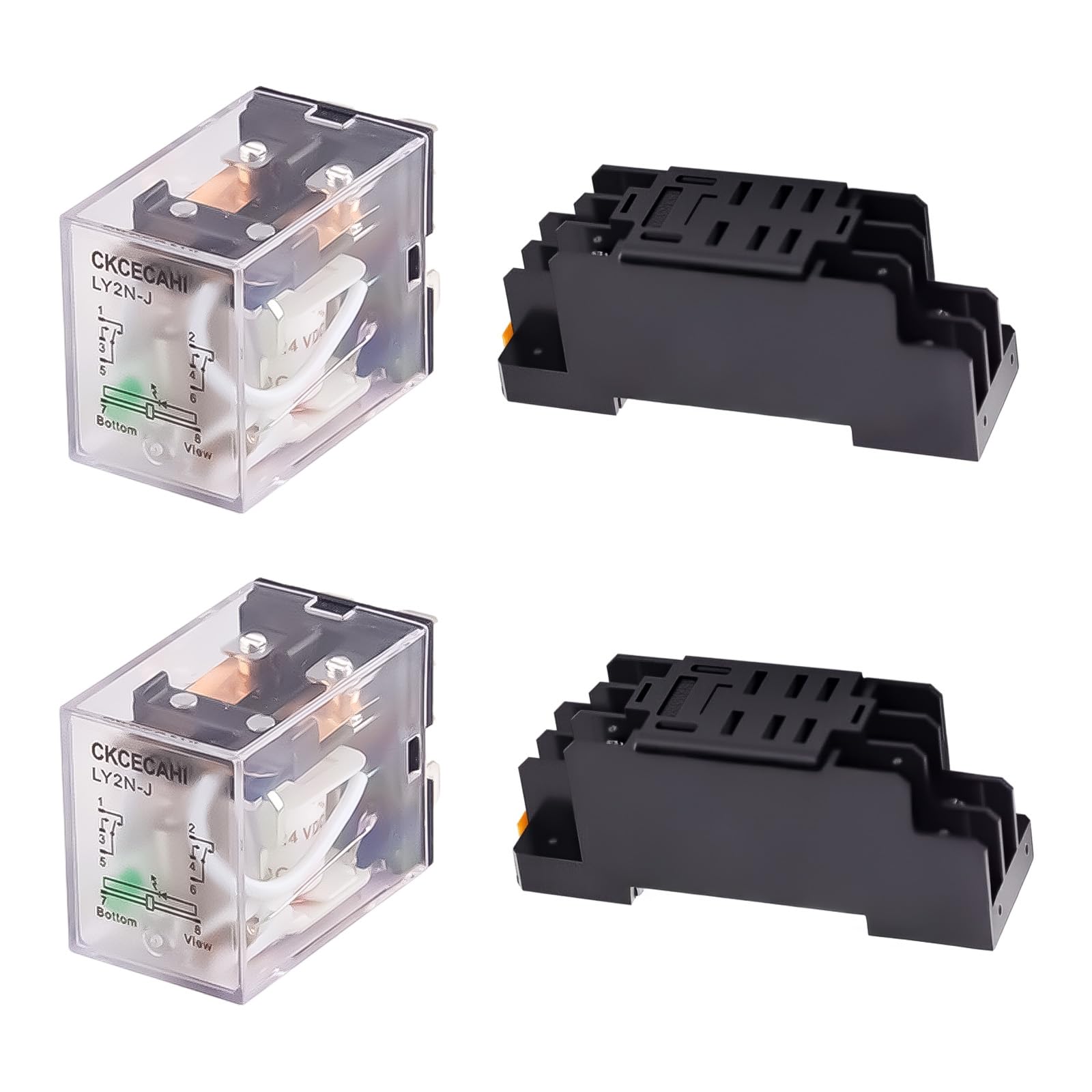 2 pezzi Relè a bobina 12V DC di alta qualità e affidabile LY2NJ DPDT 8 pin HH62P JQX-13F con base di presa [C0A1]