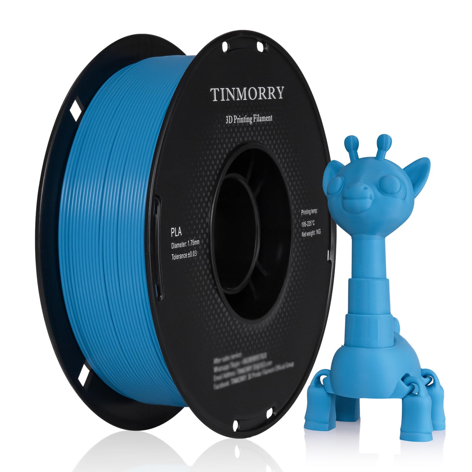 TINMORRY PLA Filament 1.75mm 1kg, Rapid PLA 3D Printer Filament, Compatible with Most FDM 3D Printers, 1 KG 1 Spool, Sky Blue