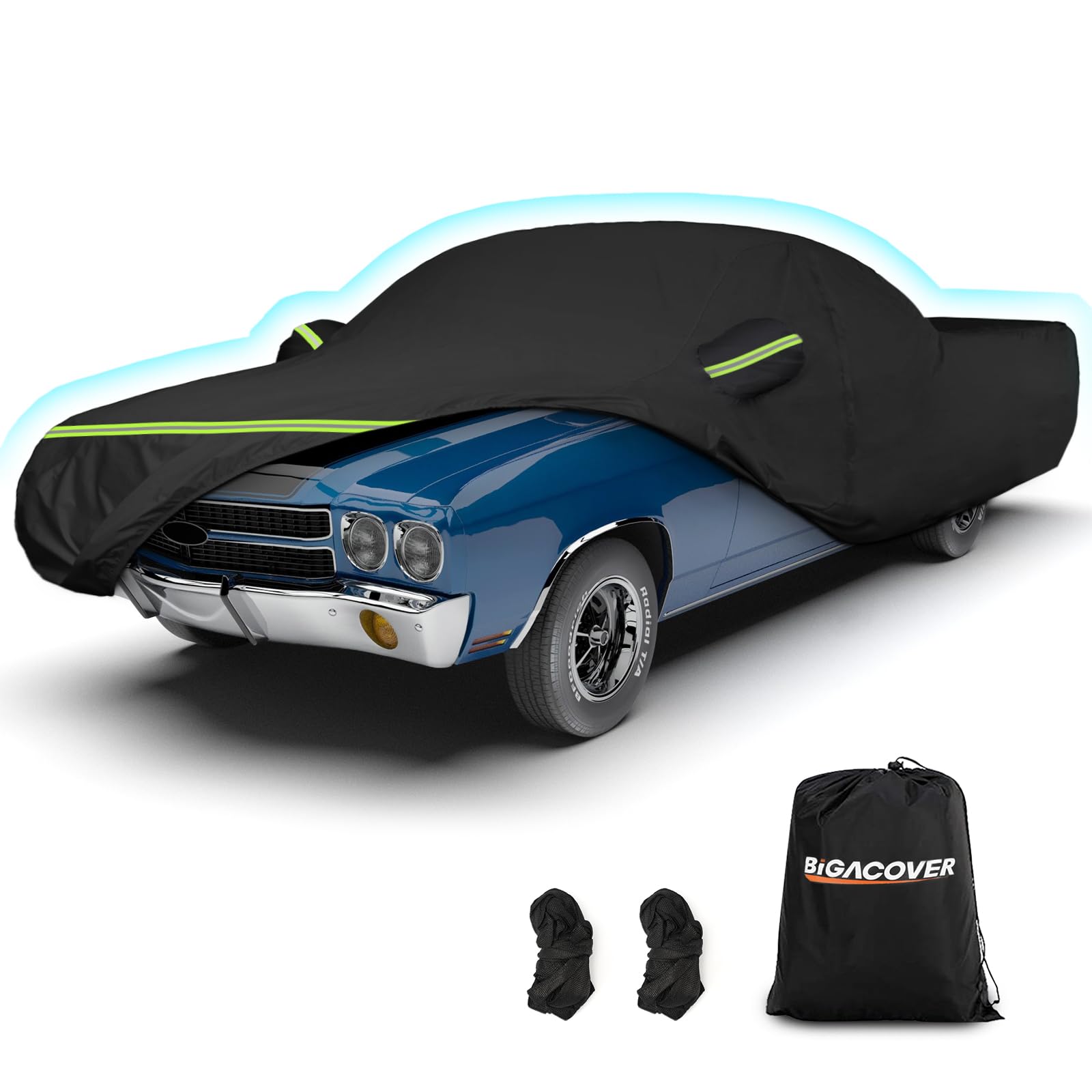 Waterproof Car Covers for Chevrolet El Camino 1964-1967 1978-1987 420D Oxford Cloth Sun Heat Protection Outdoor Full Covers