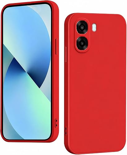 Premium Liquid Silicone Cover Compatible with Oppo A6k – Soft-Touch Shockproof Protective Case, Slim Anti-Scratch Full Body Protection (Red)