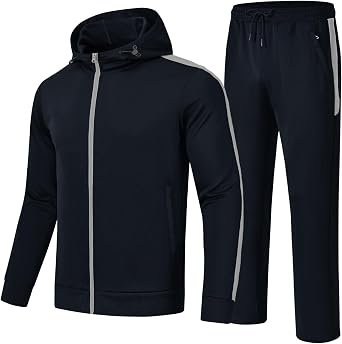 YSENTO Mens Tracksuits Outfits 2 Pieces Jogger Sets Jogging Track Sweat Suits Workout Warm Up Sweatsuit