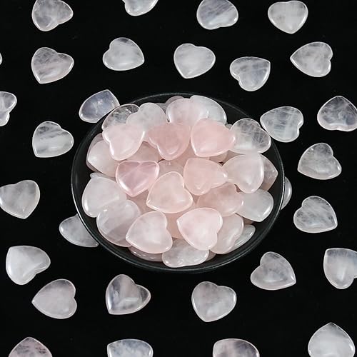 Miniatura 4 de Nvzi Piedras de corazón de cuarzo rosa natural pulidas, cristales y piedras curativas de cuarzo a granel para Wicca, Reiki, energía curativa,