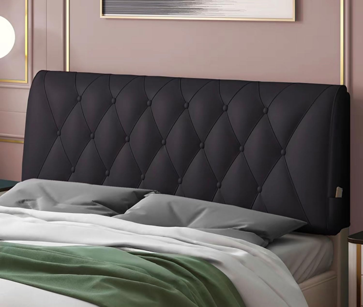 Cojín para cabecero de cama de alta resistencia, tapizado, para montar en la pared, respaldo de cama, cojín de doble apoyo para el hogar, dormitorio, sofá cama (tamaño: 150 cm, color: marrón1)