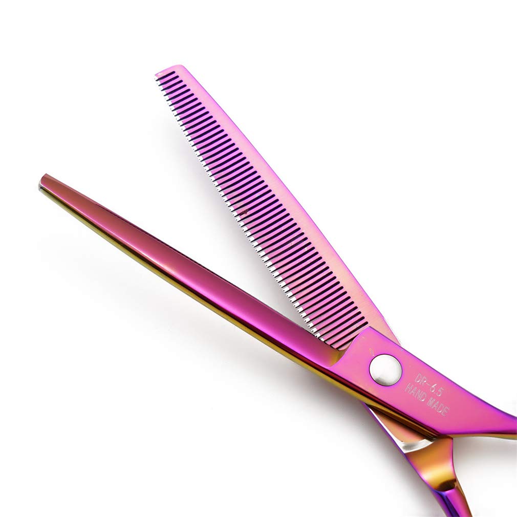 Pet Grooming Forbici, 6,5 Pollici Professionale in Acciaio Inox Taglio Diradamento dei Capelli Shear Diradamento Haircut Tools, per Governare Dell'animale Domestico Negozi,Viola