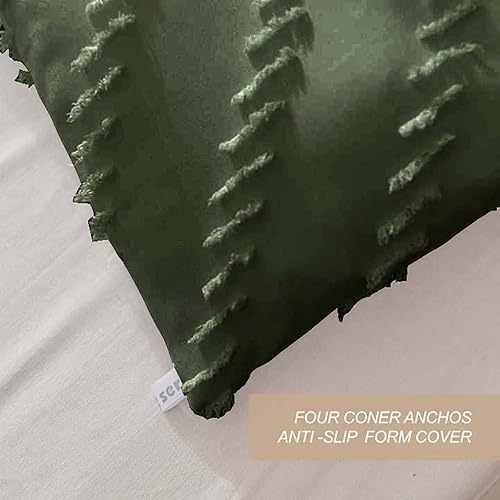 Miniatura 7 de Nanko Juego de edredón de tamaño Queen, color naranja quemado, jacquard bohemio, suave, desgastado y elegante, reversible, de microfibra