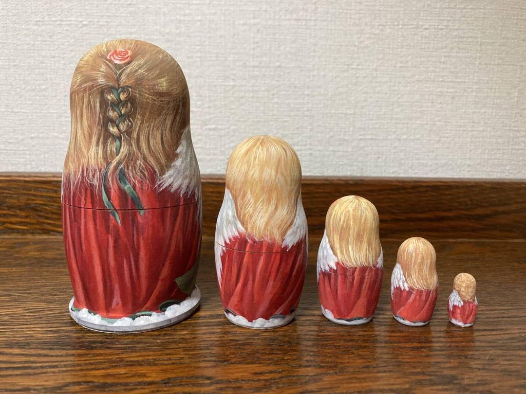 ロシア雑貨☆天使マトリョーシカ(5P)10cmバルスコワ作リダ工房 ロシア雑貨☆天使マトリョーシカ(5P)10.5cmヴィーカ・バルスコワ