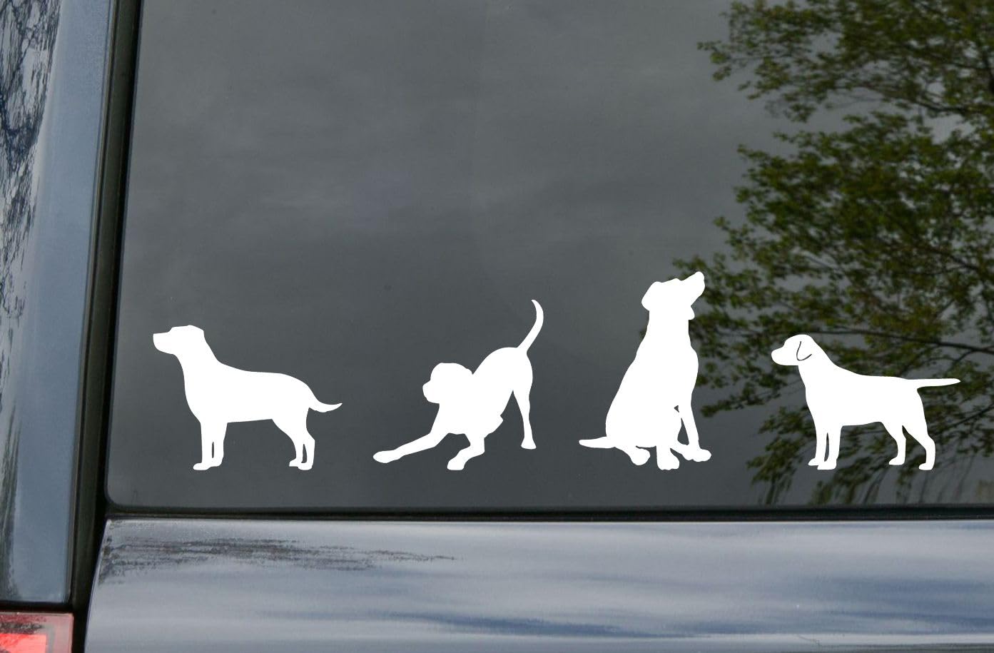 Minglewood Trading | White | Set of Four (4) Labrador Retreiver Vinyl Stickers | Lab | Dog Puppy | Die Cut Decal | Multiple Colors