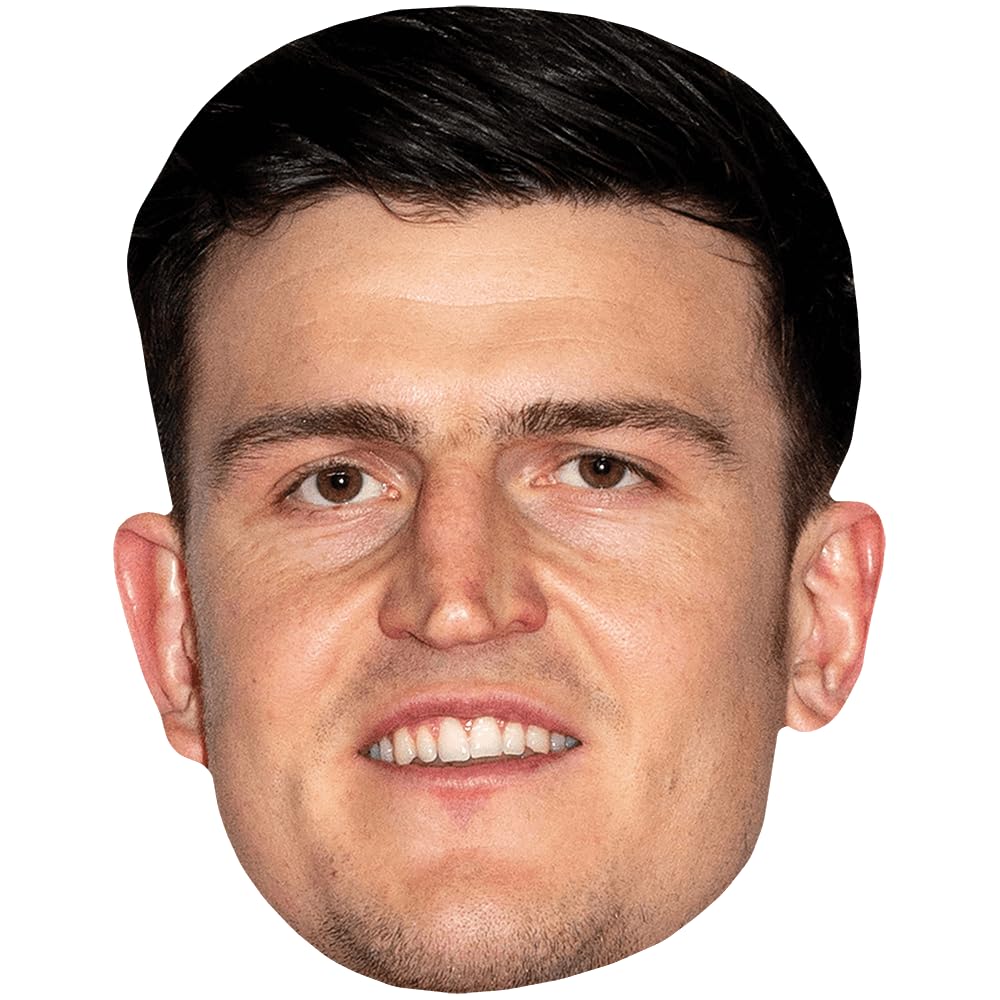 Celebrity Cutouts Lifelike Harry Maguire (Smile) Celebrity Mask, Flat Card Face, Fancy Dress Mask