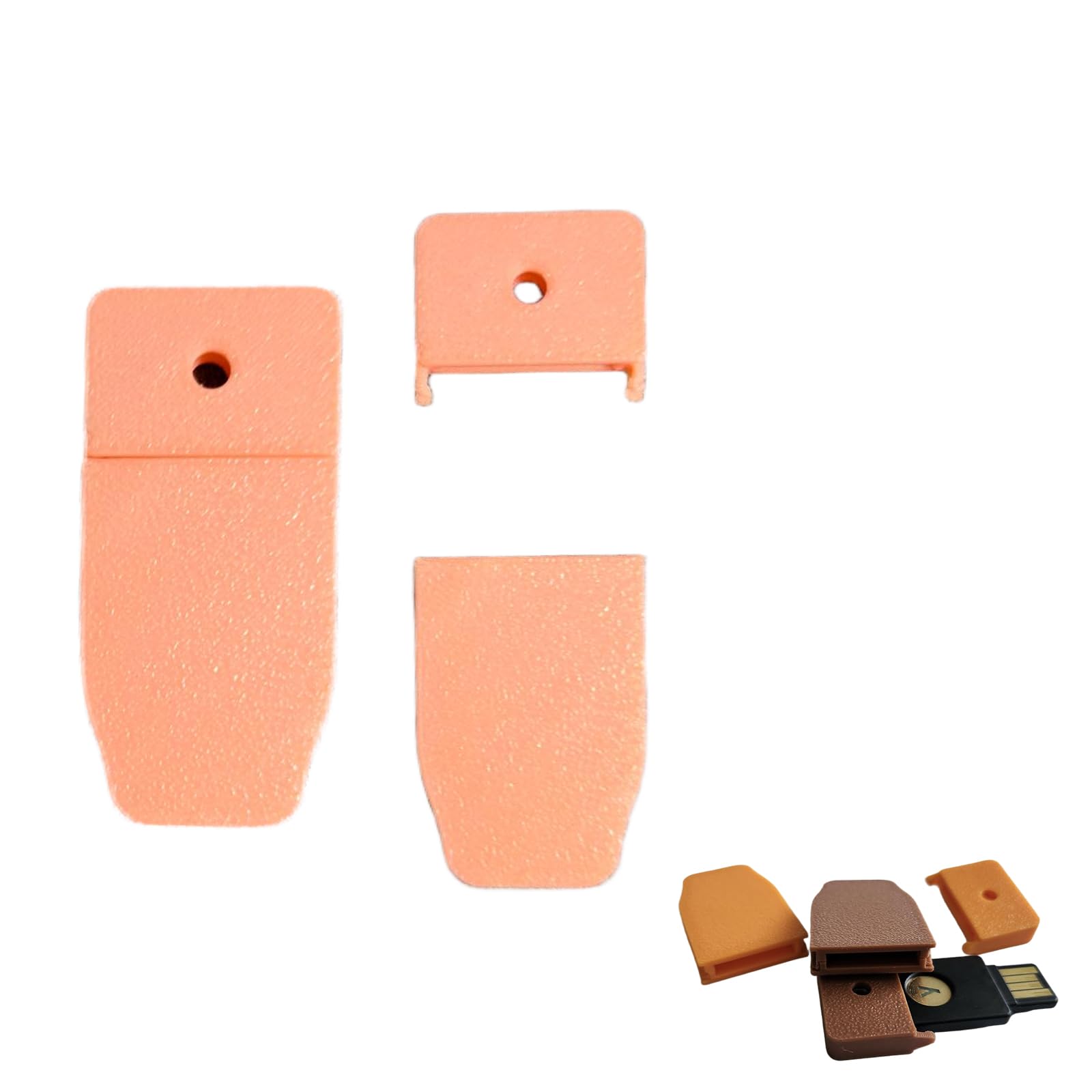 protective case with snap tabs for yubikey 5 usb-a - durable snap-fit cover compatible with yubico security key, scratch-resistant, easy install for 2fa hardware (fluorescent orange)