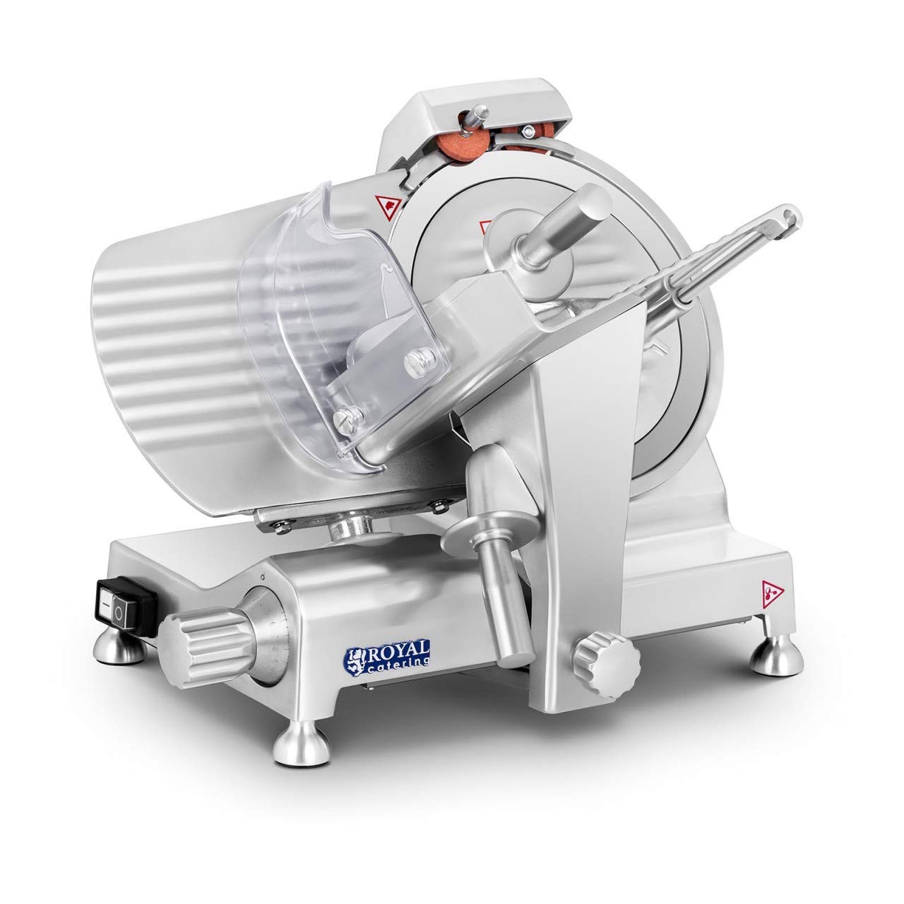 Royal Catering - RCAM 250EXPERT - Affettatrice - da 0 a 12 mm - 180 W - Ø 25 cm - Dispositivo di affilatura - Serie EXPERT - Spedizione gratuita