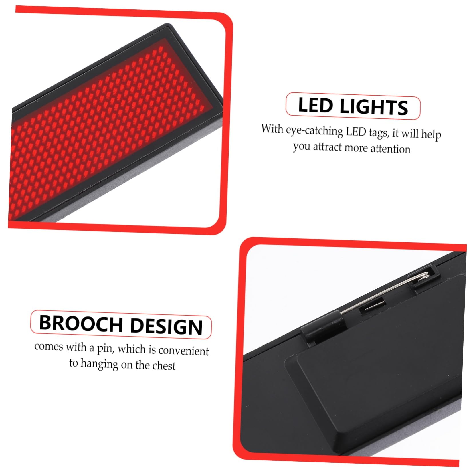 10pièces Badge Nom Led Rechargeable Avec Affichage Personnalisable Pour Événements Et Conférences Étiquette De Nom Lumineuse Avec Câble Usb