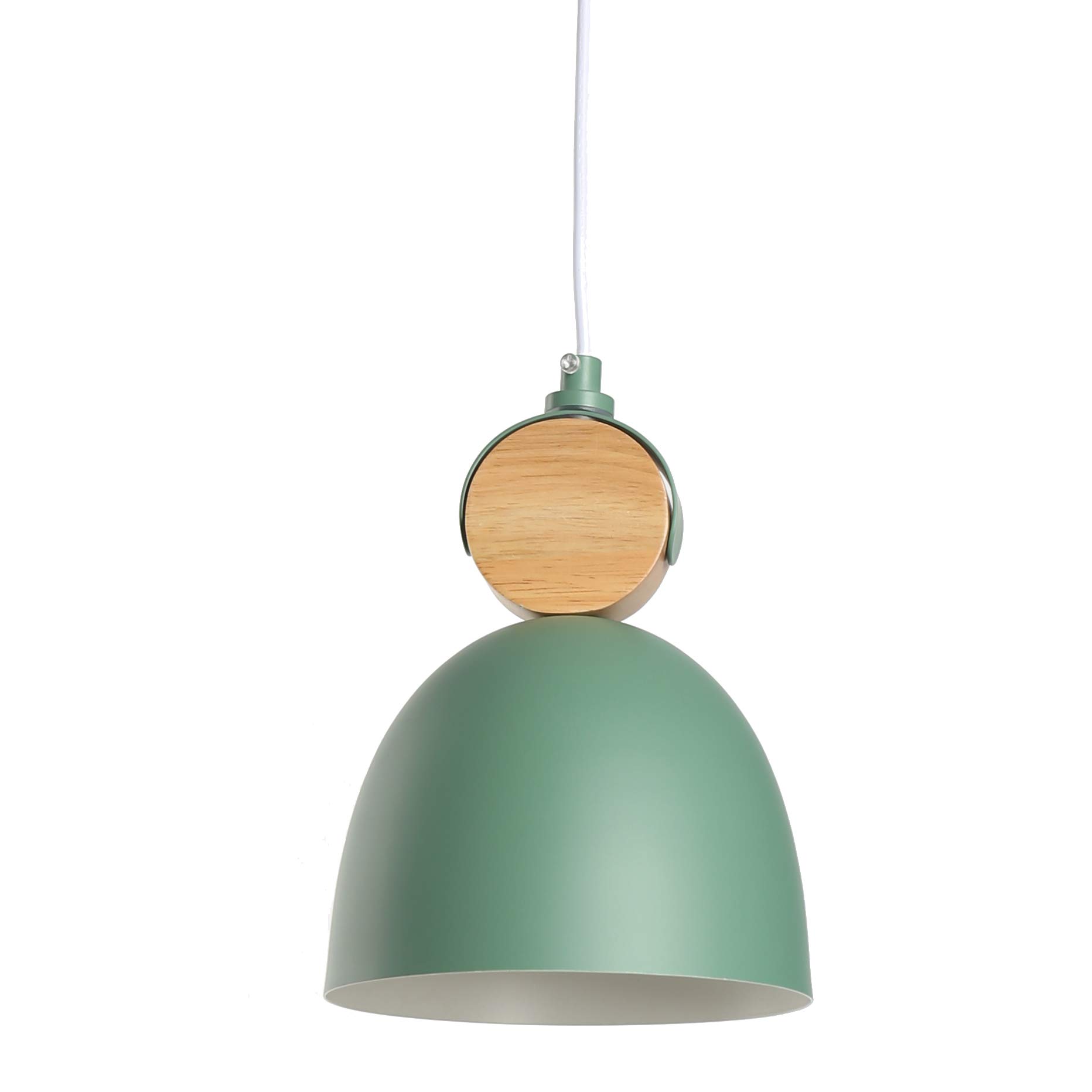 Chrasy Pendelleuchte E27, Holz & Metall, Grün – Modernes Design, Verstellbare Höhe, Für Esszimmer & Wohnzimmer