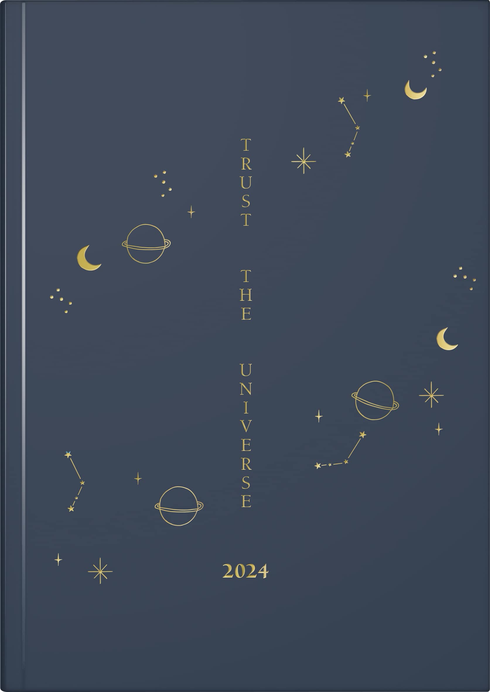 rido/idé Universe weekly calendar 2024 2 pages = 1 week A5 dark blue Desk Planner