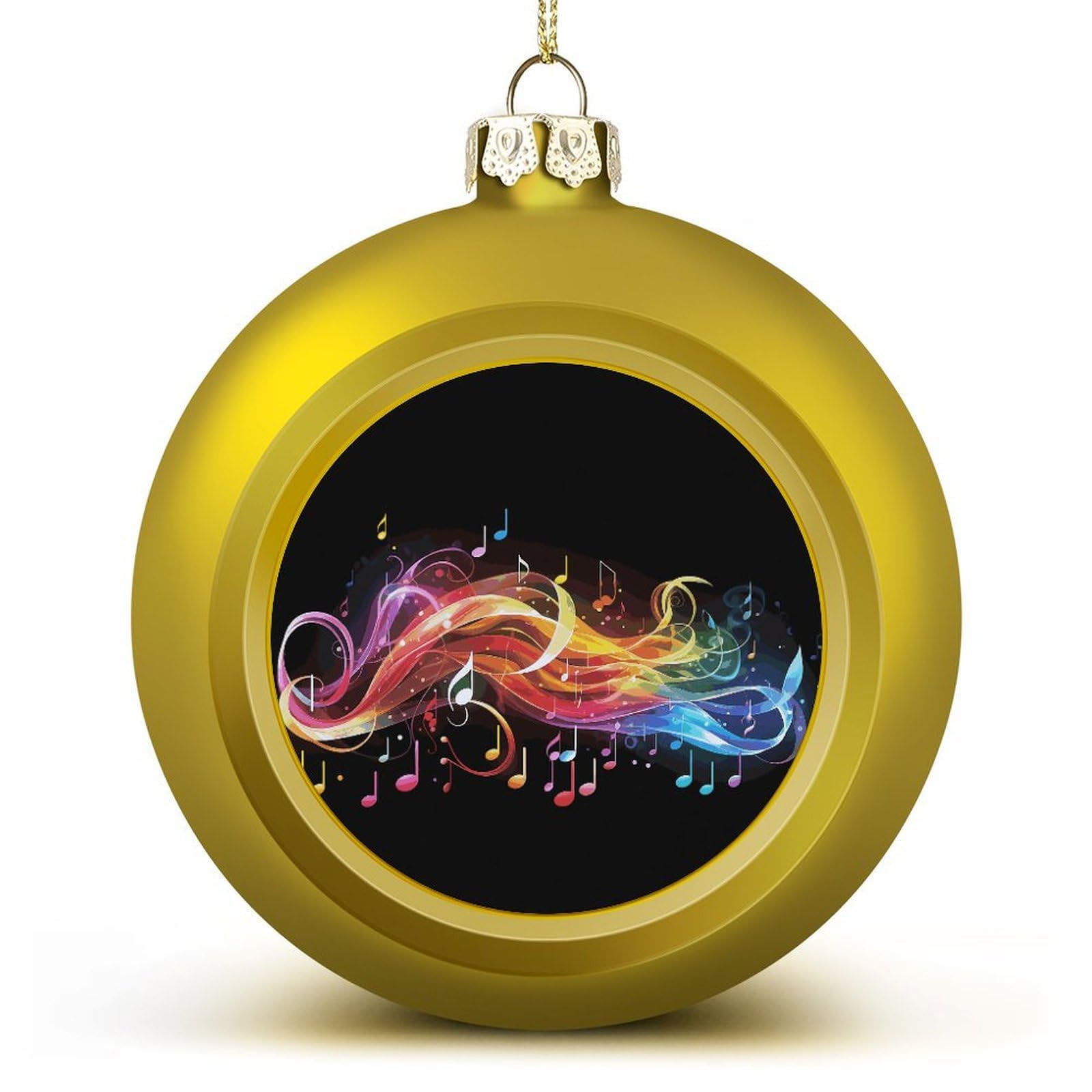 Boules de Noël arc-en-ciel et notes de musique pour sapin mémorable
